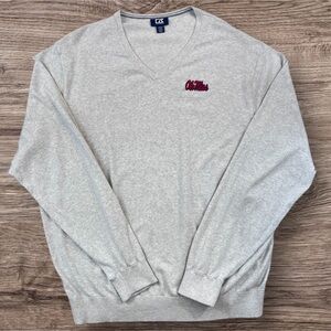 Cutter & Buck Men’s Ole Miss Cream V-Neck Sweater. Size 3X
